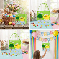DIY Easter Bunny Gift Bag Handmade Fun Easter Cloth Tote Bag Kit Easy to Use for Party Guests, Home Crafting, Classroom Activities, Holiday Decoration