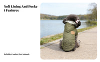 Snap Button Closure Thickened Cotton Dog Coat With Pockets Dog Winter Coat for Young Dogs, Cats, Cold Weather, Daily Wear, Snowy Days