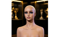 Female Mannequin Head with Shoulders Realistic Wig Display Stand Authentic for Cosmetologists, Retail Stores
