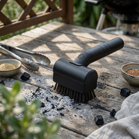 Cordless Electric Grill Brush Detachable Head Rechargeable Bbq Brush Black