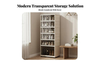 Dustproof Clear Shoe Storage Box Dust-Proof Foldable Shoe Cabinet Easy Assembly Installation-Effortless for Sneakerheads, Apartment Dwellers, Families, Entryway, Hallway, Bedroom, Living Room