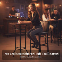 Urban Loft & look Table and Stool Set Retro Design Bar Furniture Wrought Iron Frame High-Top Seating Easy Assembly for Restaurant Owners, Homeowners, Apartment Dwellers, Nightclub, Cafe, Home Kitchen, Small areas