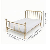 1:12 Scale Bed Metal Dollhouse Bed with Mattress Furniture for Diorama