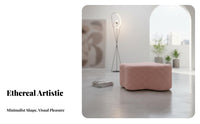 CumulusShaped Pouf Minimalist Design Low Stool Cream aesthetic for Homeowners, Adults