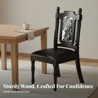 Retro Design Upholstered High-Back Chair Solid Wood Legs Upholstered High-Back Seat Easy Assembly Kitchen Seating Rivet Accenting for Homeowners, Families, Interior Designers, Dining Room, Home Office, Restaurant