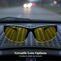 Glare-Reducing Driving Glasses Lightweight Cycling Sunglasses Windproof Jog Ning Glasses Shock Resistant Half-Frame Sunglasses