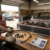Power Steering Hose Kit Aluminum Alloy Power Steering Line Kit Braided Hose with Fittings High Pressure Leak-Proof