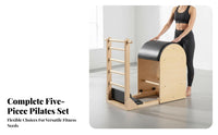 5 Pieces Pilates Reformer Luxury Reformer Set Multi-Level Adjustment 5 Piece Pilates Studio Equipment Fully Adjustable Luxury Reformer Reformer Combo