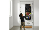 Zippered over-Door Storage Bag Oxford Material over Door Sports Gear Bag Black Hanging Sports Equipment Organizer Metal Eyelets