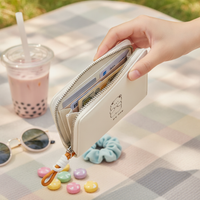 Korean Style Cute Fresh Foldable Short Wallet for Women, Large Capacity Multi-Card Holder Coin Purse