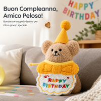 Pet Birthday Party Set with Bandana, Hat, Cake, and Candles for Cats and Dogs