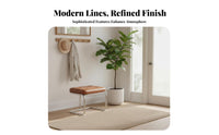 Designer Look Curved rear Accent Chair centuryera Modern aesthetic Dining Seating Soft Padded Seat Upholstered Bench Contemporary Design for Homeowners, Interior Designers, Adults, Restaurant, Entryway, Living Room, Bedroom