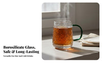 Heat-Resistant Embossed Glass Pitcher Set Large Capacity Glass Carafe with Cups Safe Material for Tea Drinkers, Families, Home, Kitchen