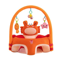 Safe Baby Sit-up Chair with Toy Bar Padded Sit up Floor Seat Cushioned Baby Chair with Toys Cushy for Babies, Sitting Practice