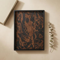 Leather-Edged Wood Tray Modern Rectangular Wooden Tray Decorative Serving Platter