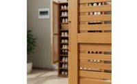 Multi-Layer Shoe Storage Cabinet Large Capacity Louvered Door Footwear Storage Unit Space Saving Household Furniture for Entryway, Hallway, Closet