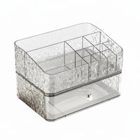 Dirt-resistantproof Clear Makeup Case with Drawers Transparent View Stackable Clear Drawer Set Multi-Compartment Cosmetic Organizer Large Capacity for cosmetic Lovers, Students, Office Workers, Dressing Table, Countertop, chest of drawers, Dorm Room