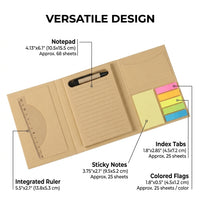 Sticky Notes Set Multi Function Pads for Students Office Use, 70 Sheets per Work Combo