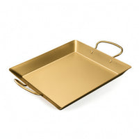 Rectangular Octopus Tray Double Handle Stainless Steel Serving Tray with Handles Shallow Serving Platter with Handles Food Grade for Hosts, Home Cooks, Hot Pot