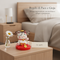 Cute Cat Resin Phone Holder & Glasses Display Stand for Desk Decor