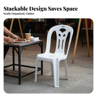 Minimalist design Molded Armless Dining Chair Easy to Clean Molded Shell Chair Lightweight Seating Furniture long-ultimateing for Business Owners, event Planners, Office, Kitchen, Patio, Garden