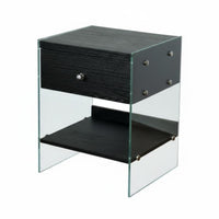 Modern Design Floating Drawer Nightstand Transparent Sides Bedside Table Space-Saving Bedroom Furniture Ample Storage for Apartment Dwellers, Interior Design Enthusiasts, Homeowners, Small Areas, Living Room, Hallway, Office