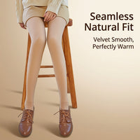Tights for Women with Fleece Lining for Cold Weather, Black Opaque Nylon for Office Wear, Velvet Soft Leggings