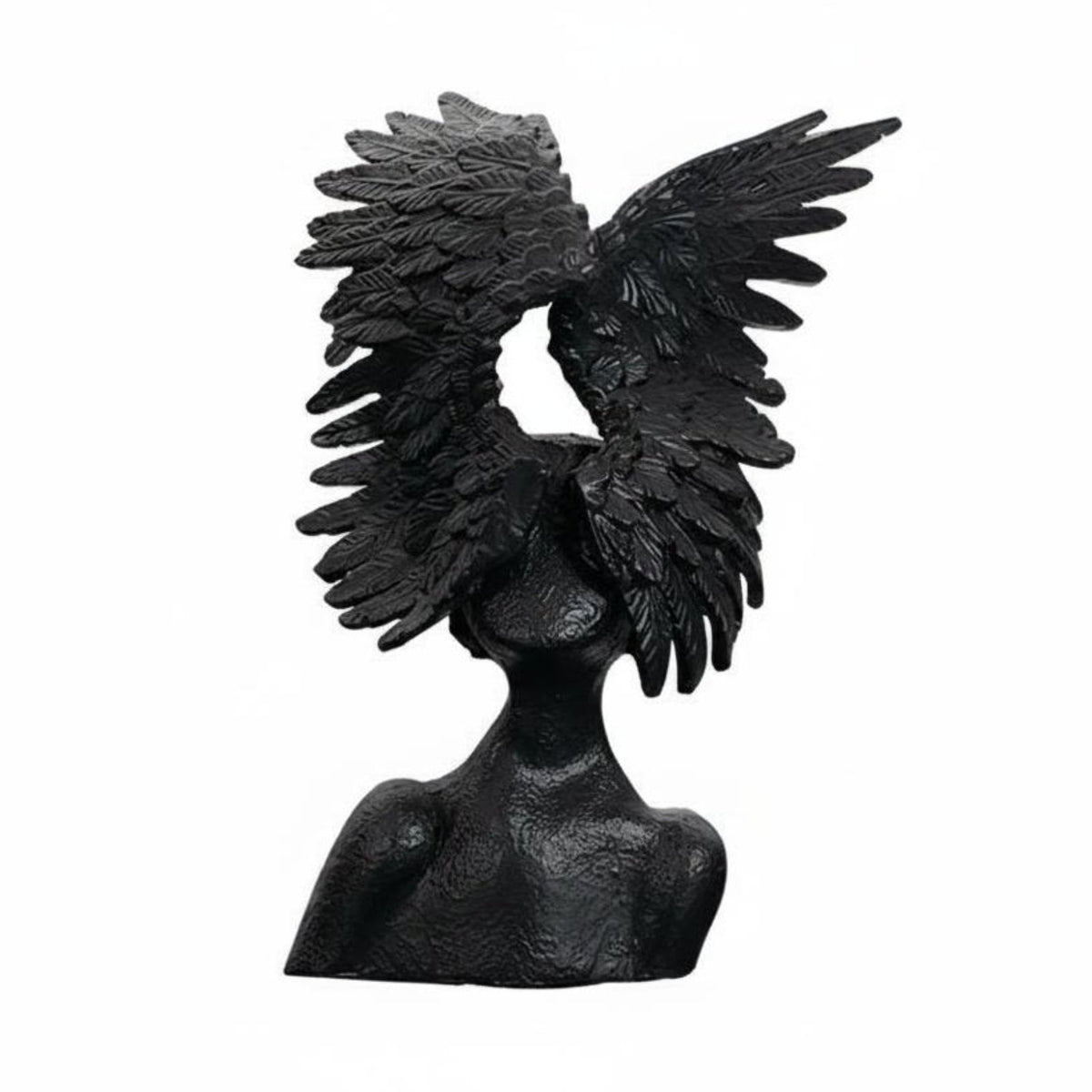 Winged Bust Modern Style Angel Head Sculpture Artistic Design Female Bust Statue for Office