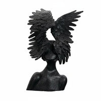 Winged Bust Modern Style Angel Head Sculpture Artistic Design Female Bust Statue for Office