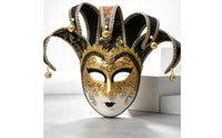 Clown Face Covering with Bells Intricate Full Facial Covering with Bells Eye Catching for Costume Parties, Theater Performances