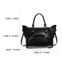 Satchel with Top Handles Goth Tote Bag with Skull Rivets Edgy Purse for Women