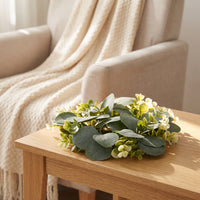 Tabletop Eucalyptus Candle Wreath Natural-Looking Candle Wreath with Eucalyptus Leaves Faux Decor Lifelike for Dining Table