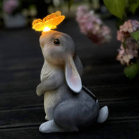 Rabbit Solar Garden Statue No Wiring Required Solar Powered Rabbit Light