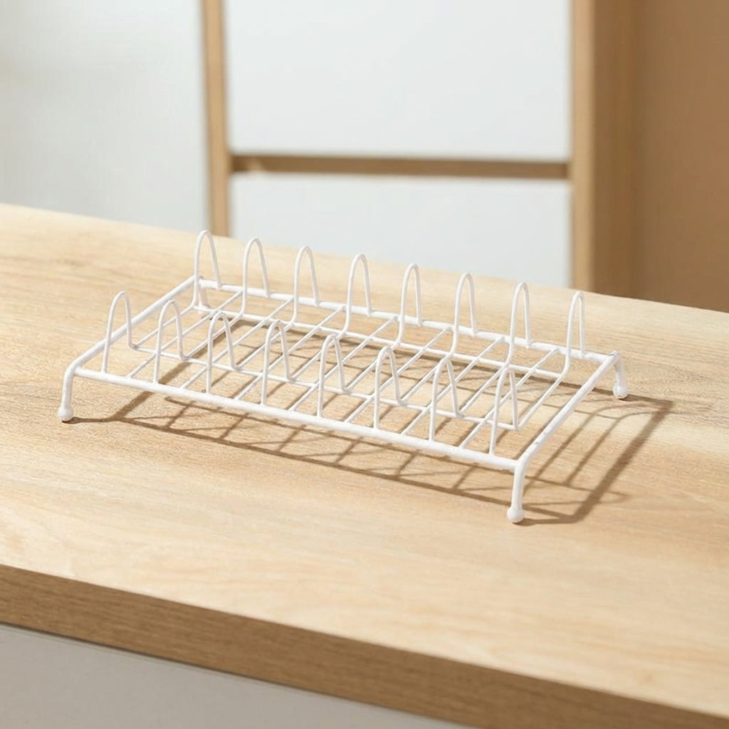 Kitchen Dish Rack and Plate Rack, Stainless Steel Single Tier Bowl Rack, Modern Minimalist Style Space Saving Cabinet and Drawer Organizer