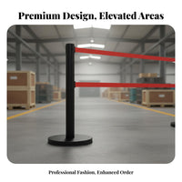 Heavy-Duty Base Retractable Belt Stanchion Long-Lasting Construction Stainless Steel Queue Post Portable Retractable Belt Barrier Non-Slip Bottom for Venue Managers, Security Personnel, Business Owners, Shopping Malls, Exhibition Halls, Retail Shop S
