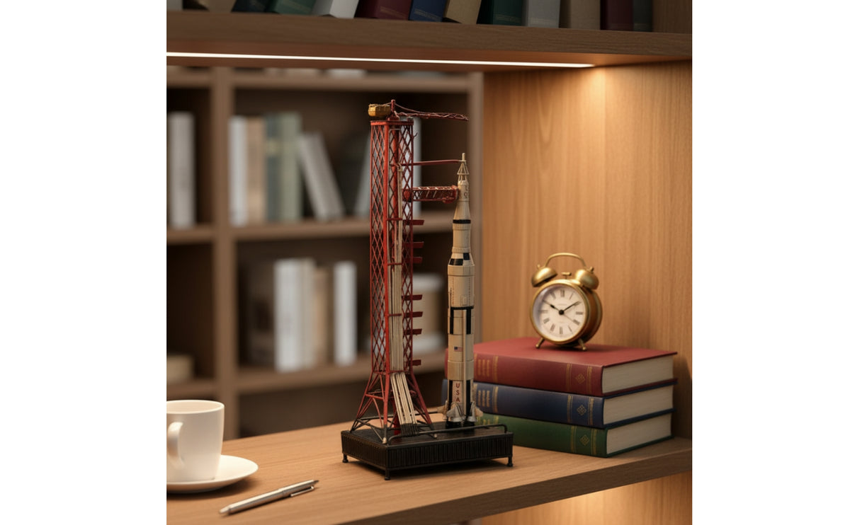 Spacecraft Model with Launch Framework Metal Historic V Spacecraft Retro Model for Collectors