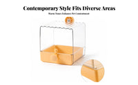 Pull-out Base Transparent Bird Bath Container Removable Tray Cage-Mounted Bird Bath Easy to Hygienic Pet Accessory Suction-Cup Mount