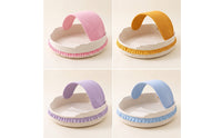 Semi-Enclosed Cotton Rope Cat Bed Handwoven Cat Bed with Canopy Handmade Cozy for Indoor Cats, Kittens, Living Room, Sunny Corner