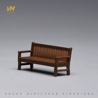 VM 1/64 Park Miniature Scene Prop Set with Vintage Bench, Oil Drums, Welcome Sign, and Trash Can Model