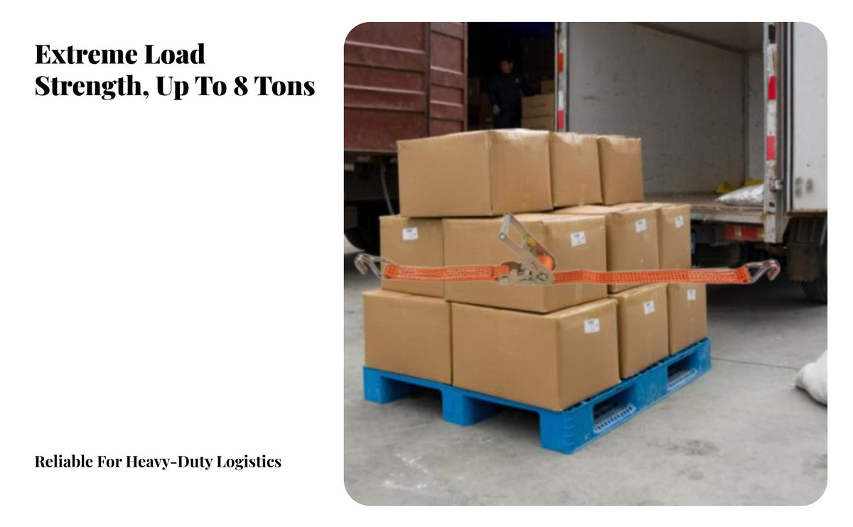 Ratchet Fastening Strap Wear-Resistant Heavy-Duty Cargo Strap Easy Truck Bed Fastening Strap for Haulers, Campers, Trailers, Warehousing