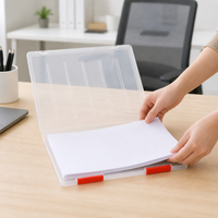 A4 Filing Box, Document Organiser Storage Box, Clear Synthetic Material for Office Workers & Students