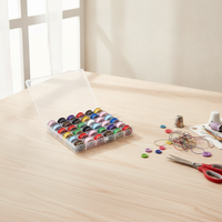Multi-Size Home Bobbin Box Set with Colored Transparent Bobbins and Thread for Sewing Machines