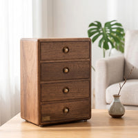 Jewelry Organizer with Drawers 4-Drawer Jewelry Cabinet Wooden Desktop Chest for Dressing Table, Vanity, Desk