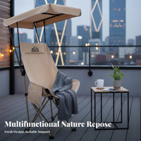 Protection Outdoor Moon Chair Easy Setup Portable Sunshade Chair Ergonomic Design Stable Frame for Fishers, Beachgoers, Sports Spectators, Fishing, Picnic, Backyard, Tailgating