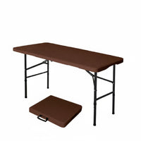 Foldable Design Plastic Folding Table Space Saving Rectangular Folding Table No Assembly Required Easy to Clean for Vendors, Campers, Outdoor, Market Stalls, Camping, Picnics