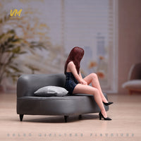 VM 1/18/24 Seated Cross-Legged Beauty Figure B - Hand-Painted Resin Miniature Scene Model