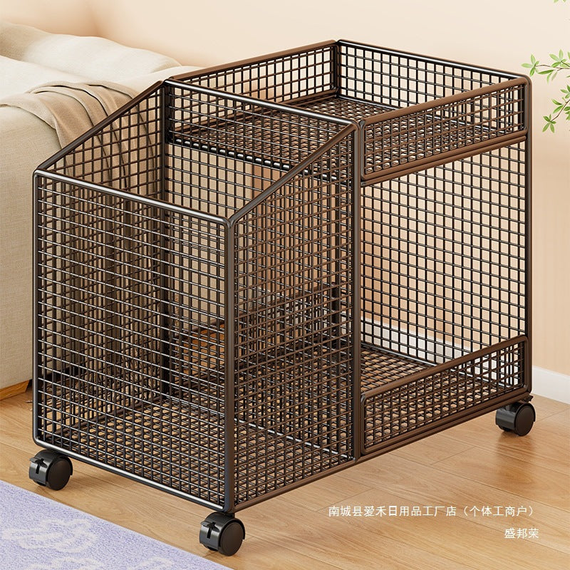 Home Storage Basket with Wheels for Fitness Equipment and Yoga Mats