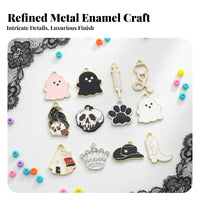 Alloy Flow Oil Trinket Long-Lasting Metal Halloween Trinket Gothic Skull Charms Detailed Design Halloween Craft Charms