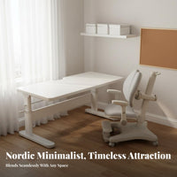 2 Pieces Kids Desk and Chair Set Height Adjustable Study Desk Stable & Sturdy Height Adjustable Study Table for Home, Bedroom, Playroom