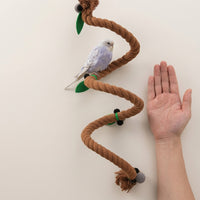 Rope Parrot Climbing Rope Perch, Bendable Rope Toy for Bird Enrichment, Secure Screw Fastener for Parakeet Cockatiel Medium Size Indoor